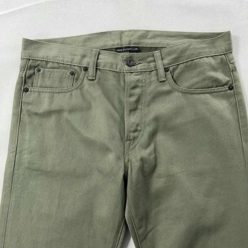 John Elliott‎ Pants Men 30 Green (measure 33x34) Button Fly 100% Cotton USA